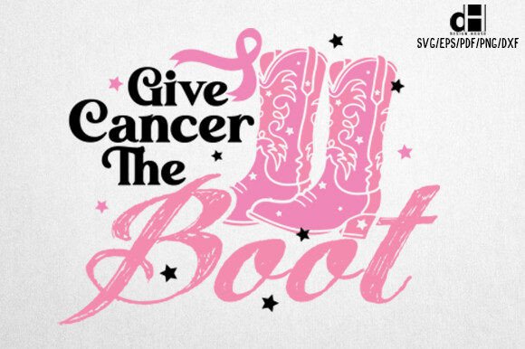 Breast Cancer Boot SVG Design for Graphics and Crafts
