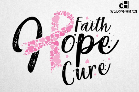 Breast Cancer Faith Hope Cure SVG: A Graphics Asset for Crafts