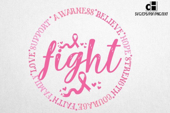 Breast Cancer Fight SVG Design for Crafts and Graphics