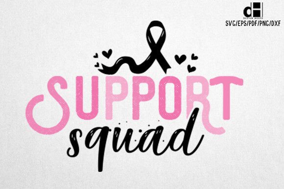 Breast Cancer Support Squad SVG Design for Crafts and Graphics