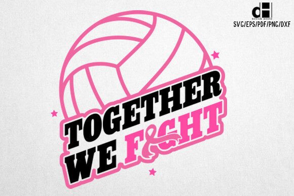 Breast Cancer Volleyball SVG Design for Creative Crafts