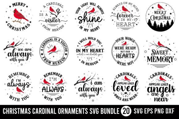 Christmas Cardinal Ornaments SVG for Crafts & Graphics