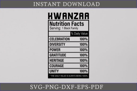 Kwanzaa Nutrition Facts SVG: A Versatile Graphics Asset for Crafts
