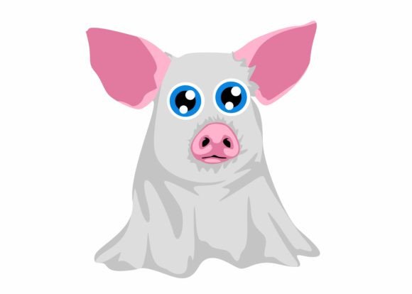 Сute Ghost Pig Svg, Halloween Graphics for Crafts