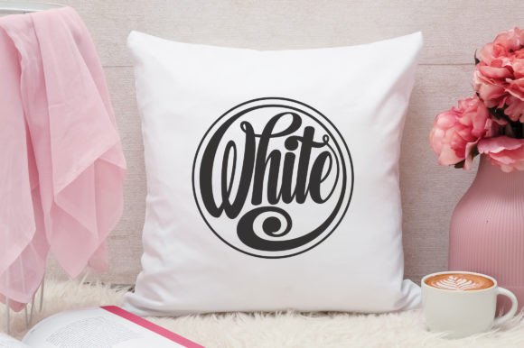 White in Round Lettering SVG: A Perfect Graphic for Crafts